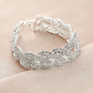 Shiny Full Rhinestone Bracelet Women's Simple Square Claw Chain Bracelet